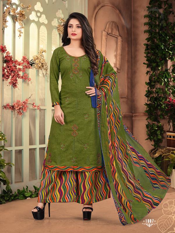 Patiyala Queen 1 Pure Cambric Cotton Unstich Suit Wholeseller